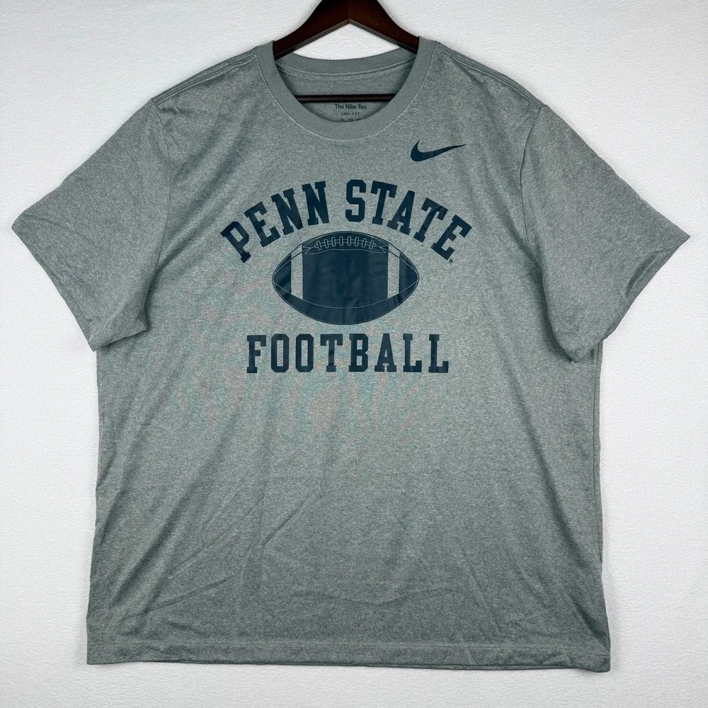 Penn State Football Nike T-Shirt Mens 2XL Gray Dri-Fit Collegiate Activewear